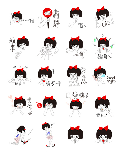 奈奈顶著妹妹头,绑上红色的蝴蝶结,乍看之下就像个可爱又甜美的小女孩