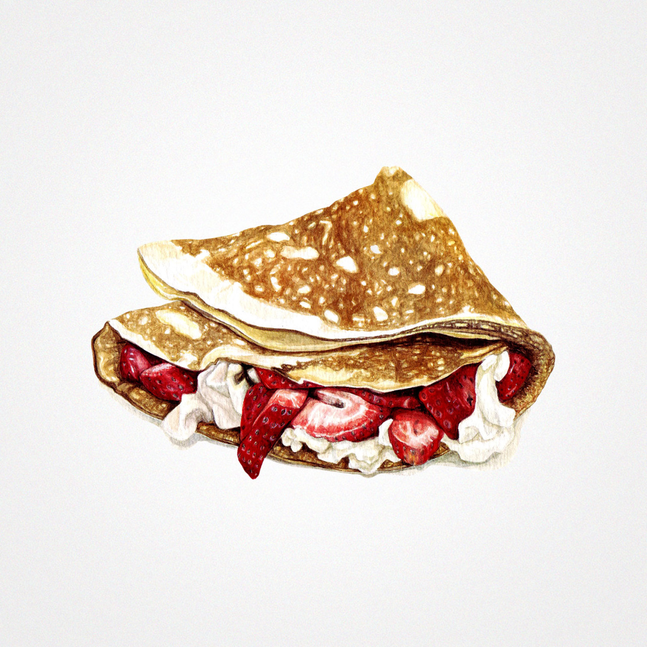 草莓奶油可丽饼